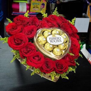 Corazón de Rosas con Ferrero
